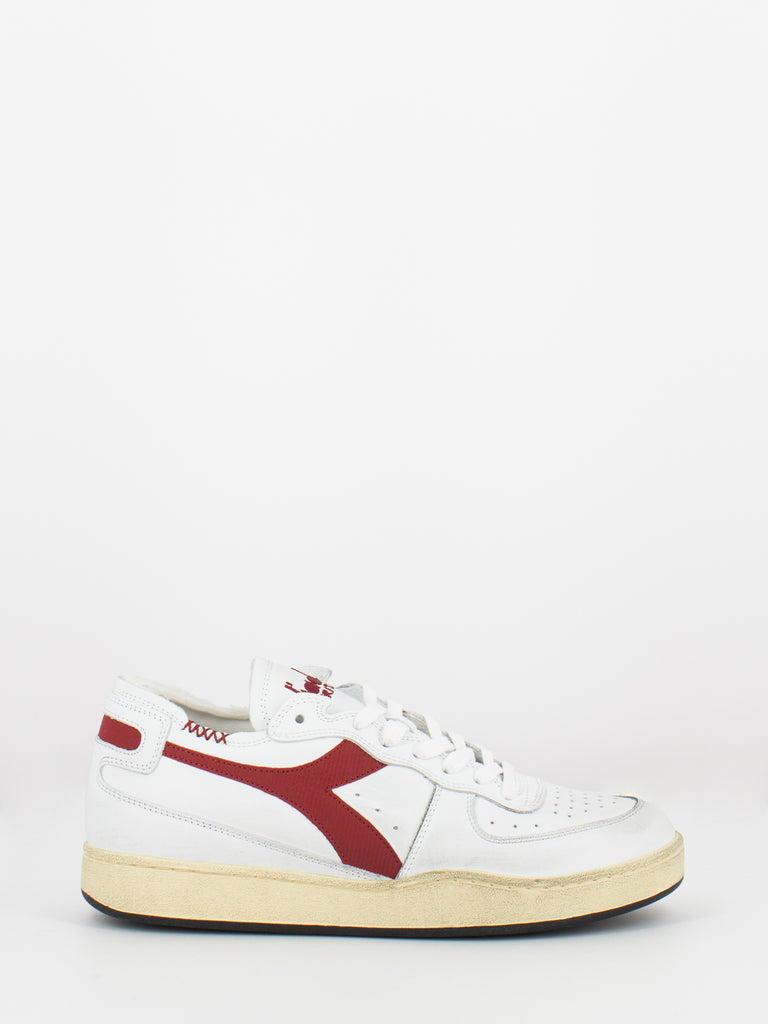DIADORA HERITAGE - Mi Basket row cut white / garnet