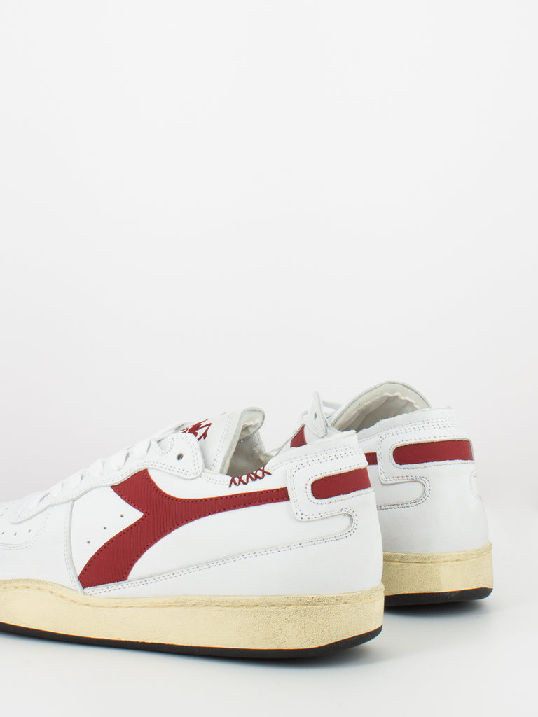 DIADORA HERITAGE - Mi Basket row cut white / garnet