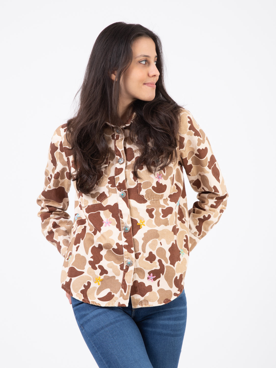 Giacca camicia handmade embroidery desert