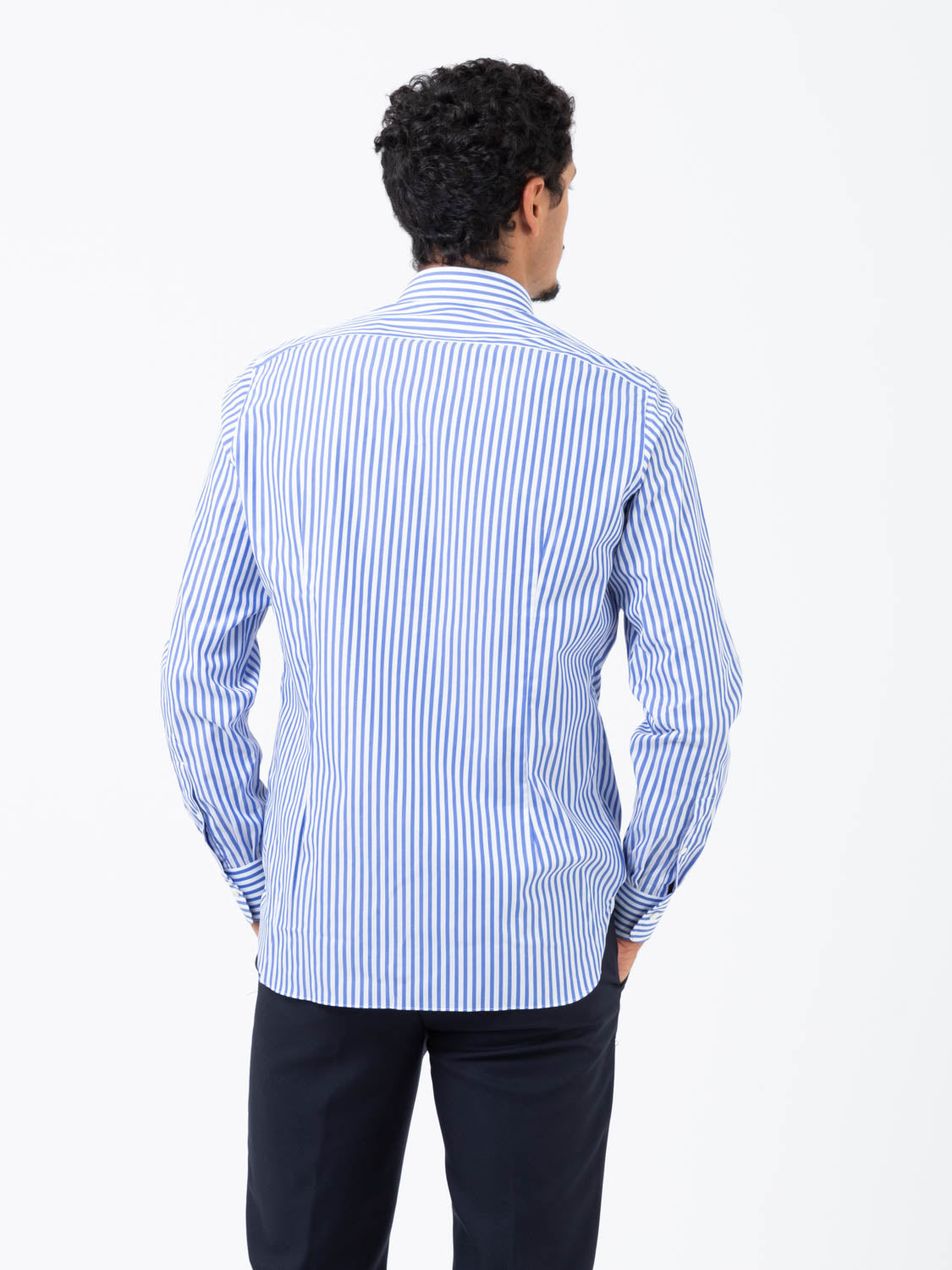 Camicia a righe bold bianco / blu