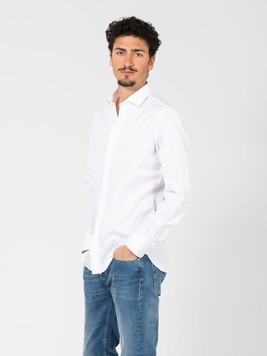 Camicia travel bianca in cotone