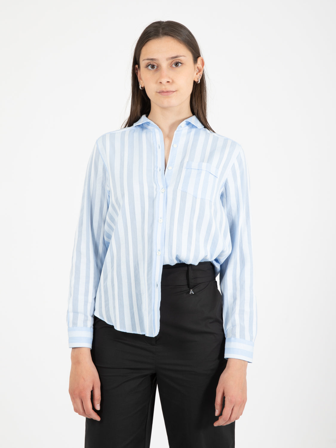 Camicia Asia a righe azzurre