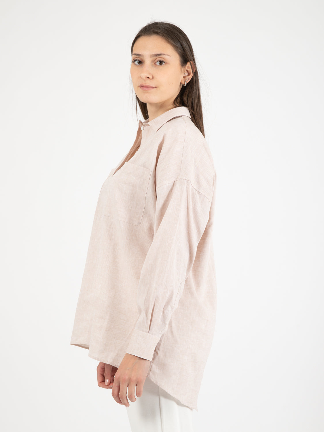 Camicia Cloe lunga beige