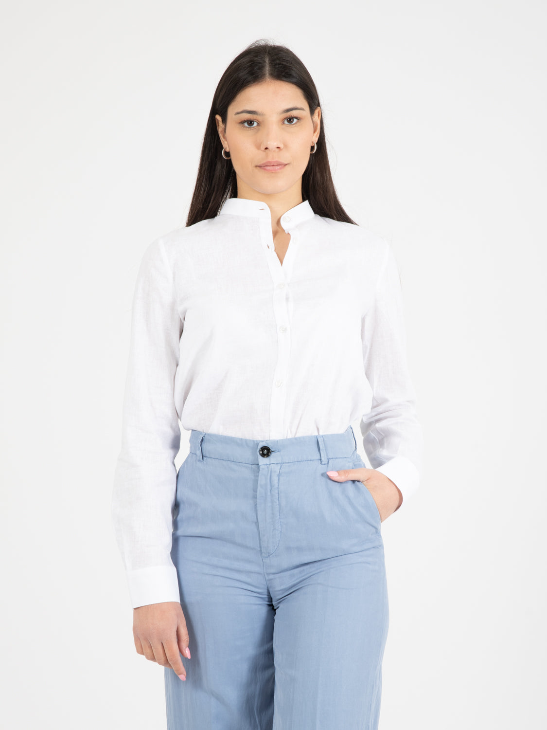 Camicia in lino bianco