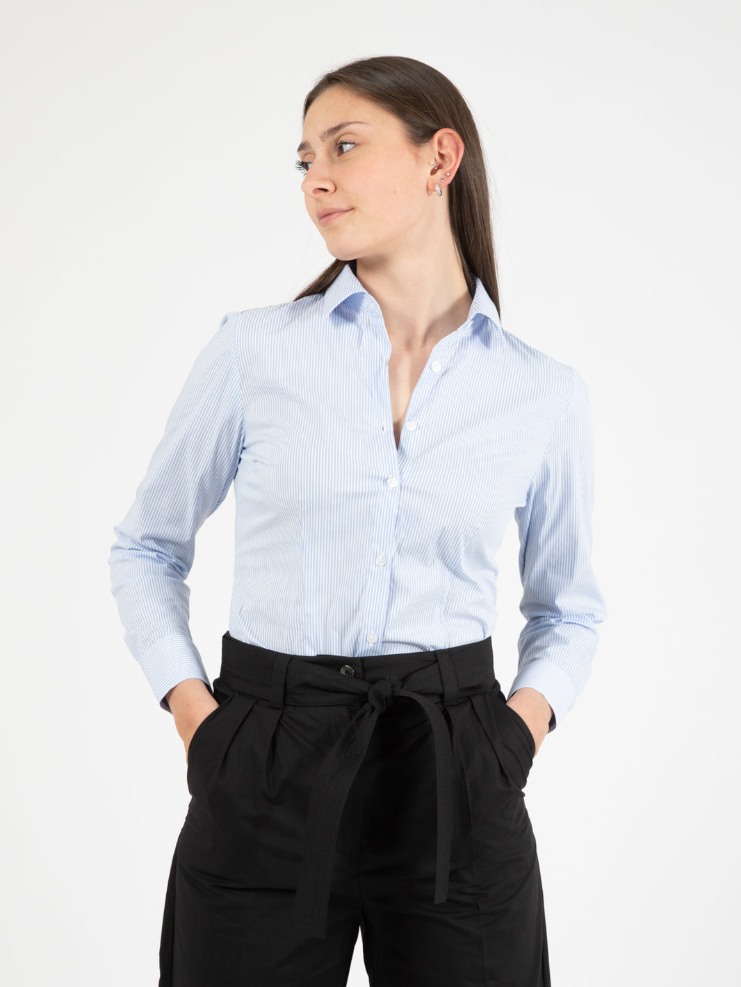 Camicia Marilyn a righe bianco / azzurro