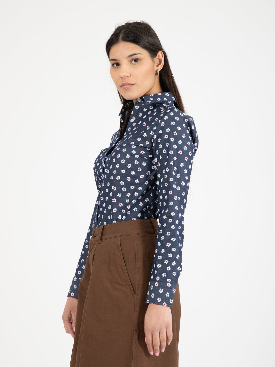 Camicia Marylin blu / fiori