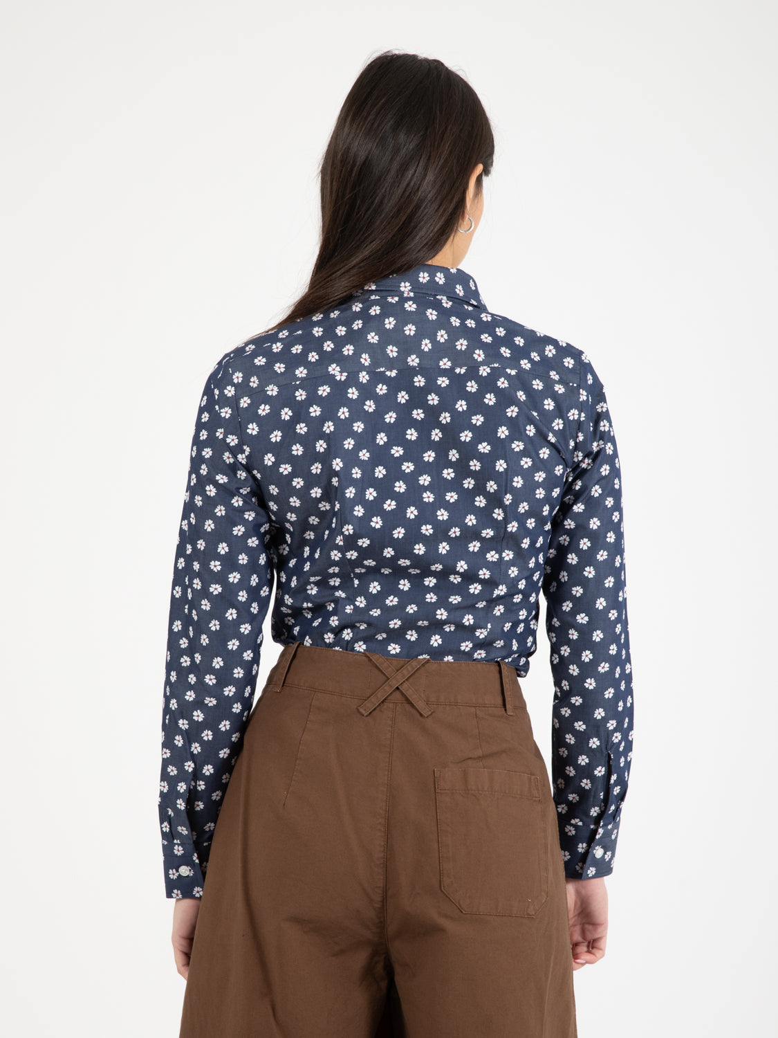 Camicia Marylin blu / fiori