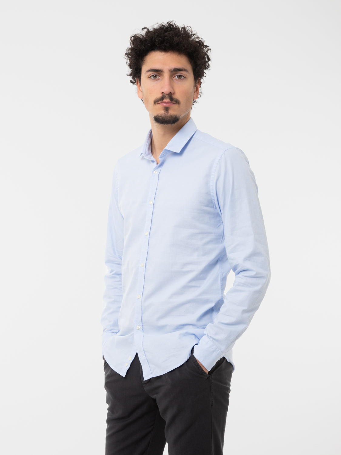 Light blue French collar shirt