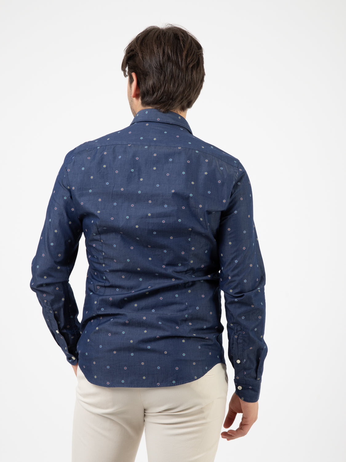 Blue floral patterned shirt