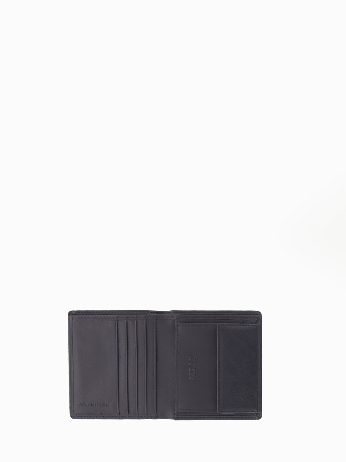 Blue Leather Compact W/C Bifold Wallet