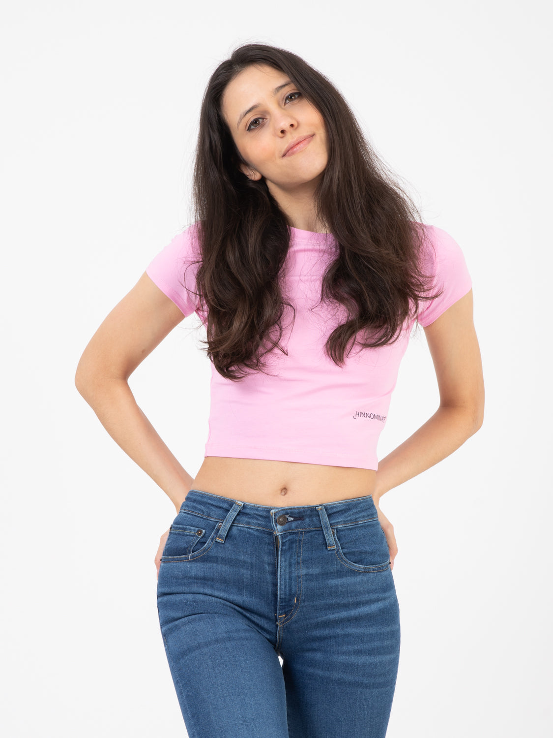 Bonbon pink bioelastic crop top