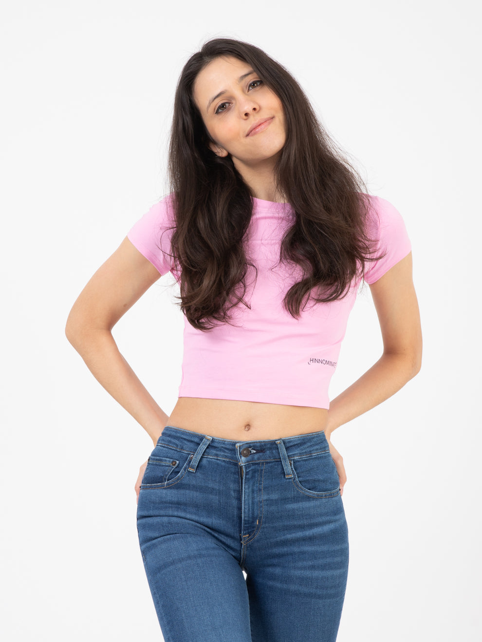 Bonbon pink bioelastic crop top