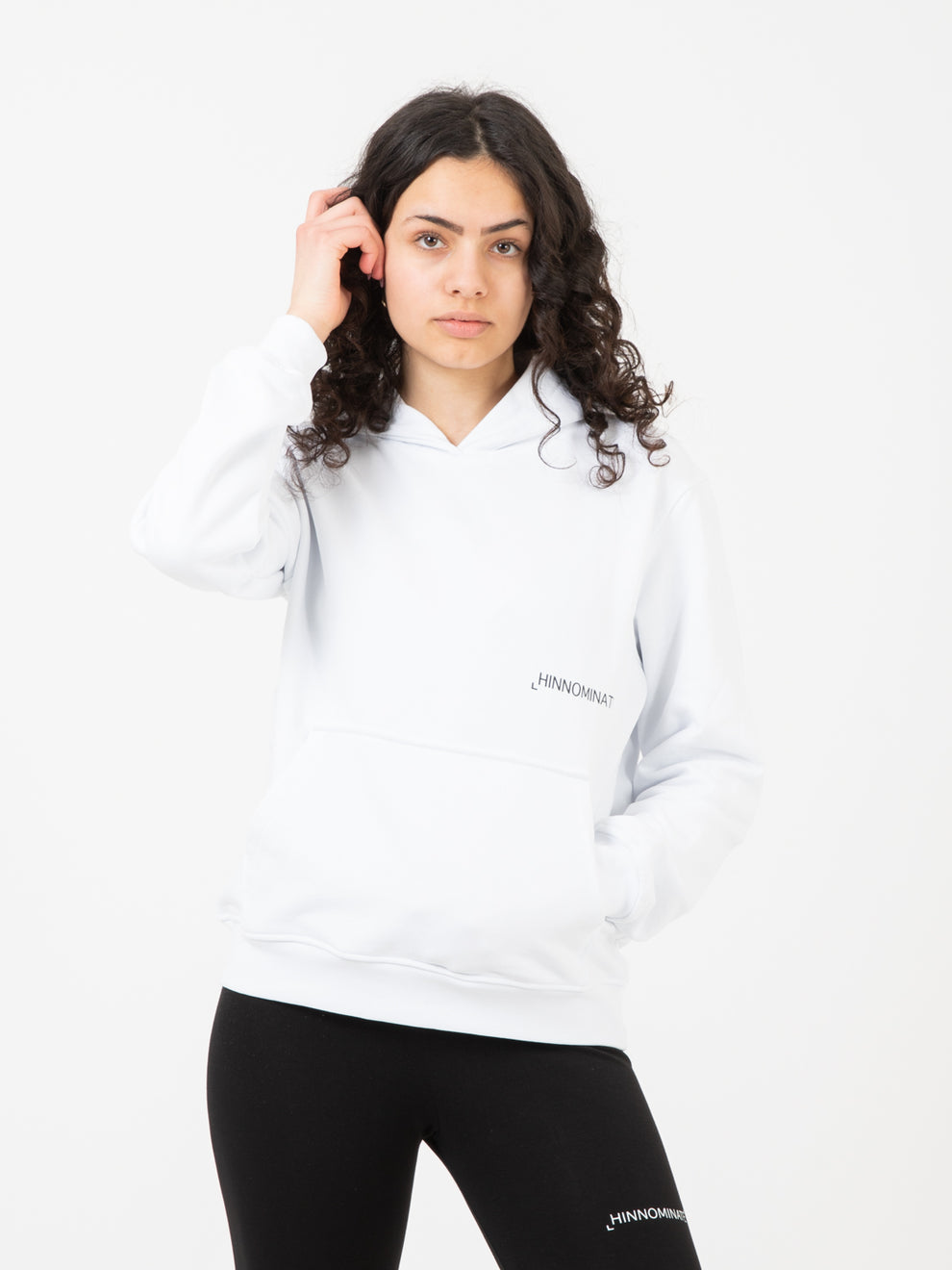 Oversized hoodie with white pocket