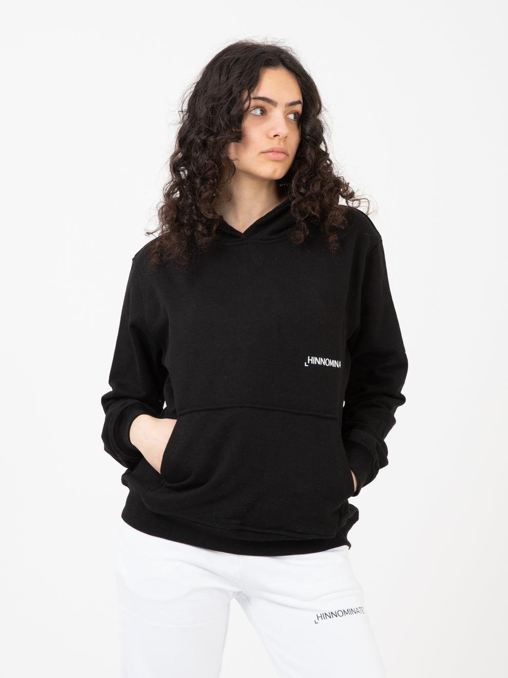 Oversized hoodie with black pocket