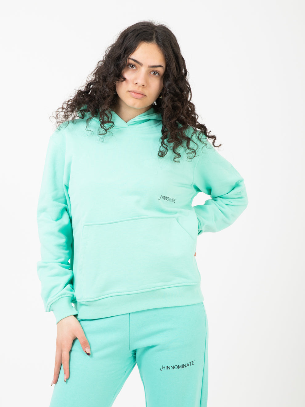 Mint Green Oversized Hooded Sweatshirt with Pocket