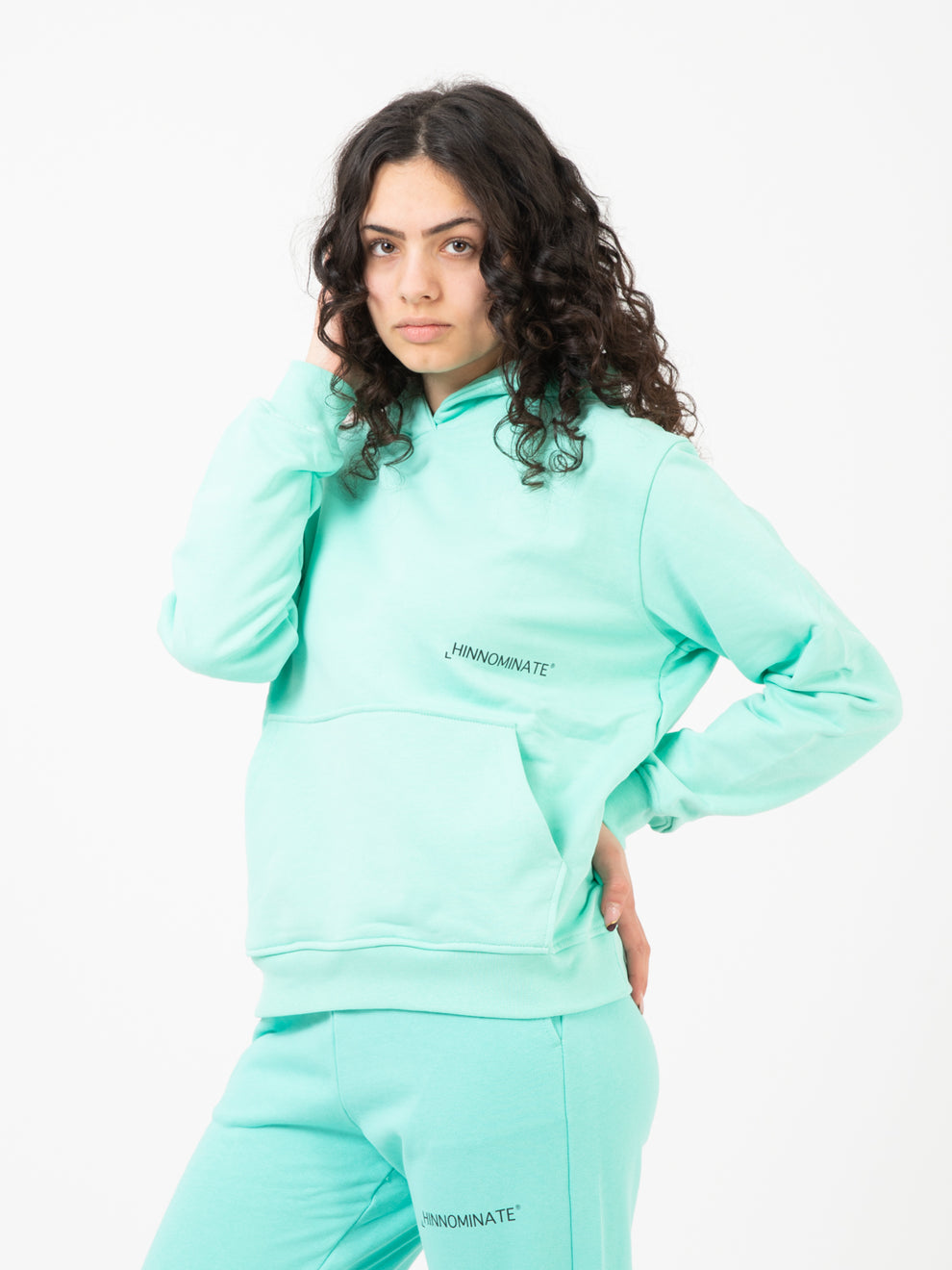 Mint Green Oversized Hooded Sweatshirt with Pocket