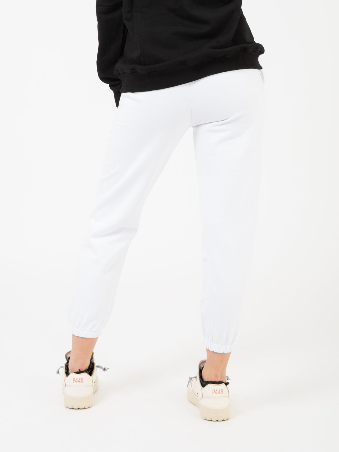 Joggers in felpa con stampa bianco