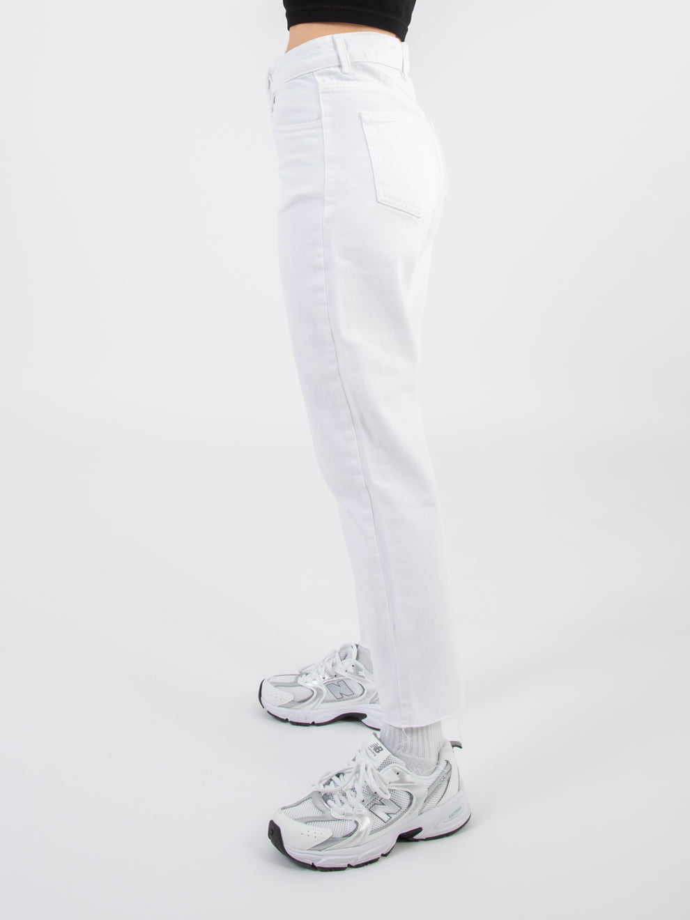 Pantalone denim bianco