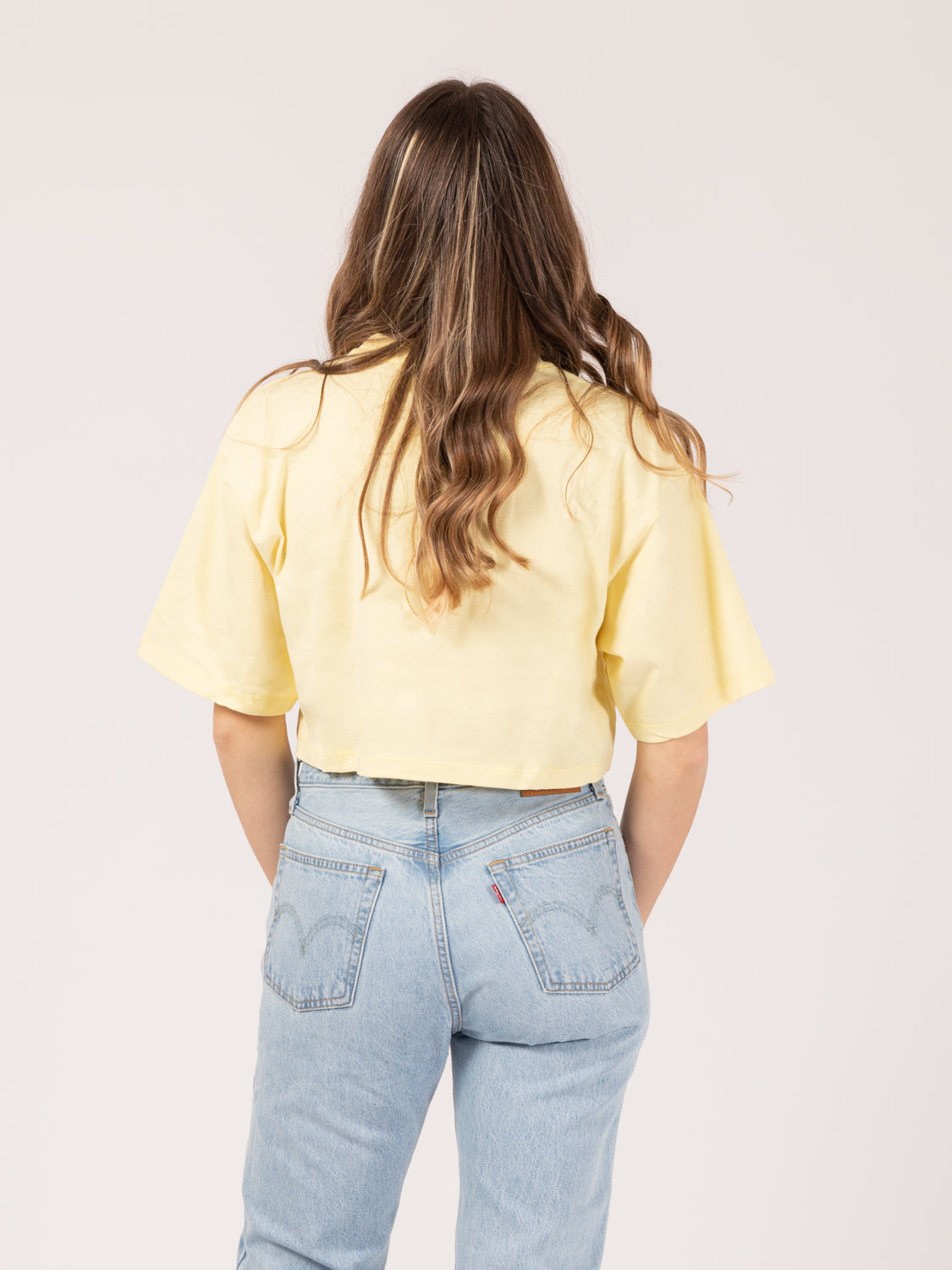 T-shirt corta jersey giallo paglia