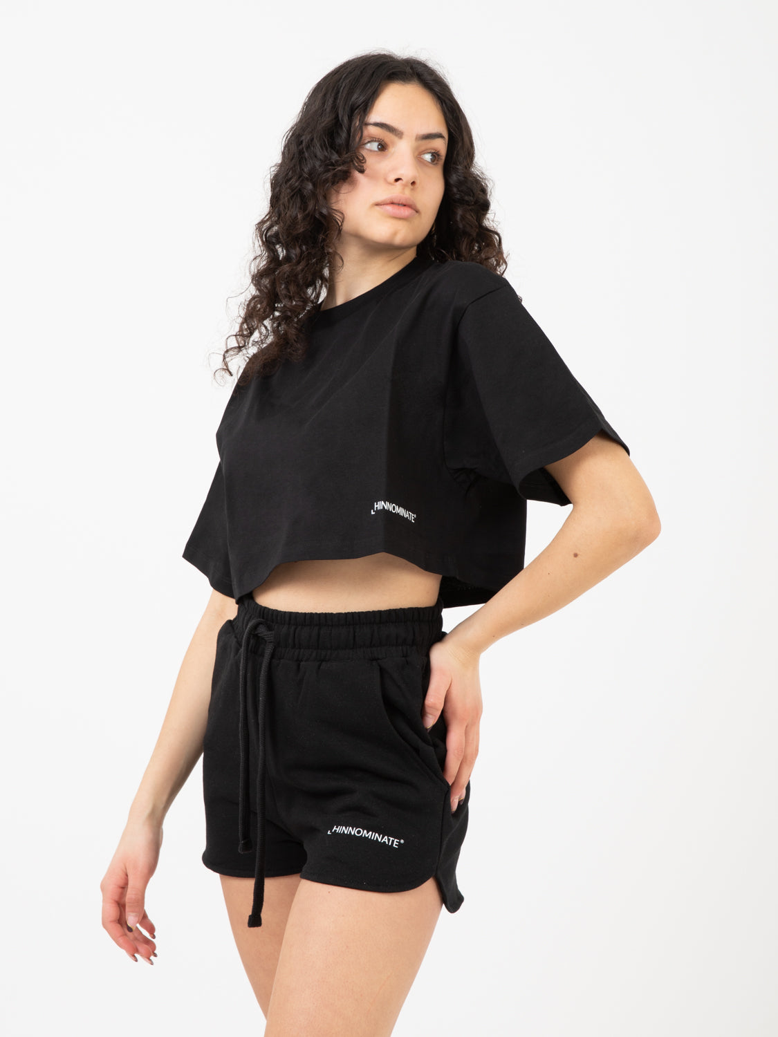 T-shirt corta jersey nera