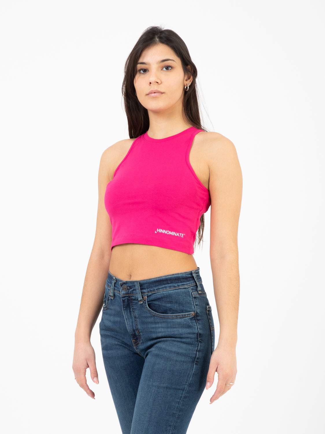 Top bielastico stampa fuxia