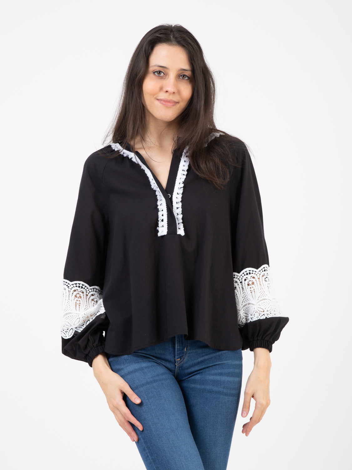 Black embellished shirt