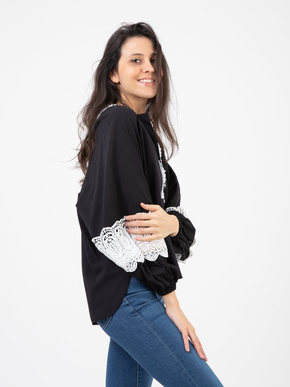 Black embellished shirt