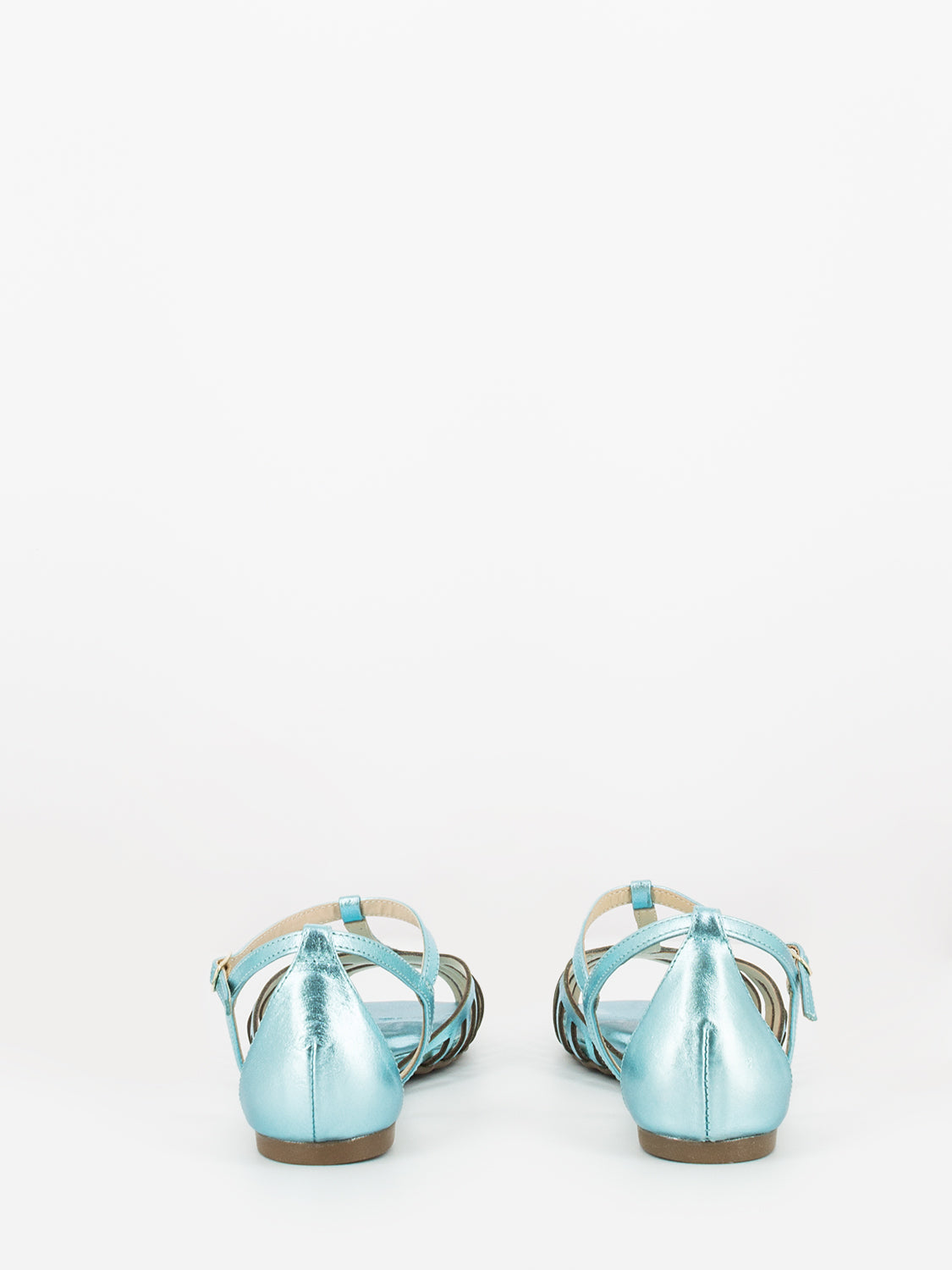Ballerine Cristal open-toe a gabbia sky