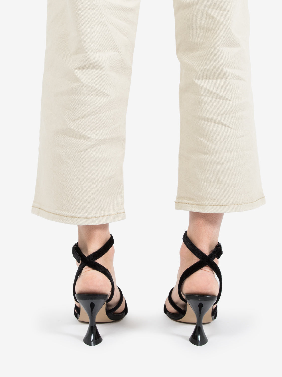 Miranda black velvet sandals