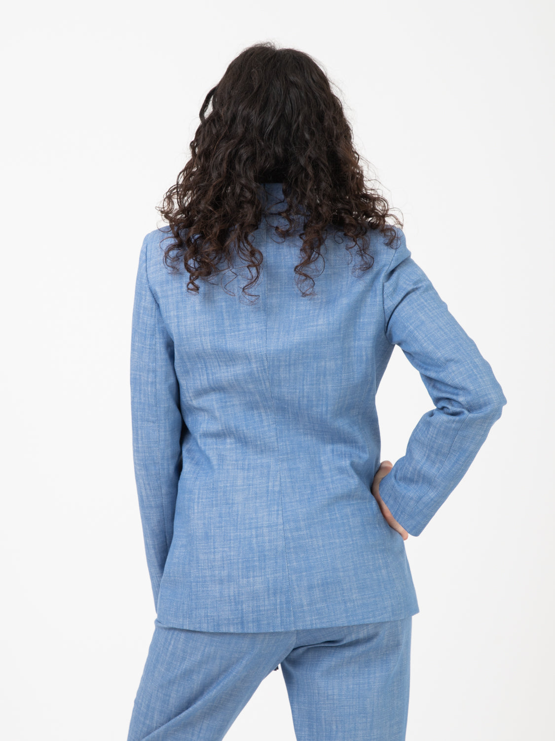 Blazer monopetto denim chiaro