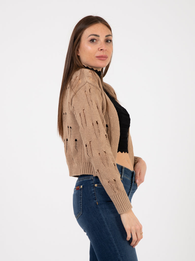 KAOS - Cardigan traforato corda