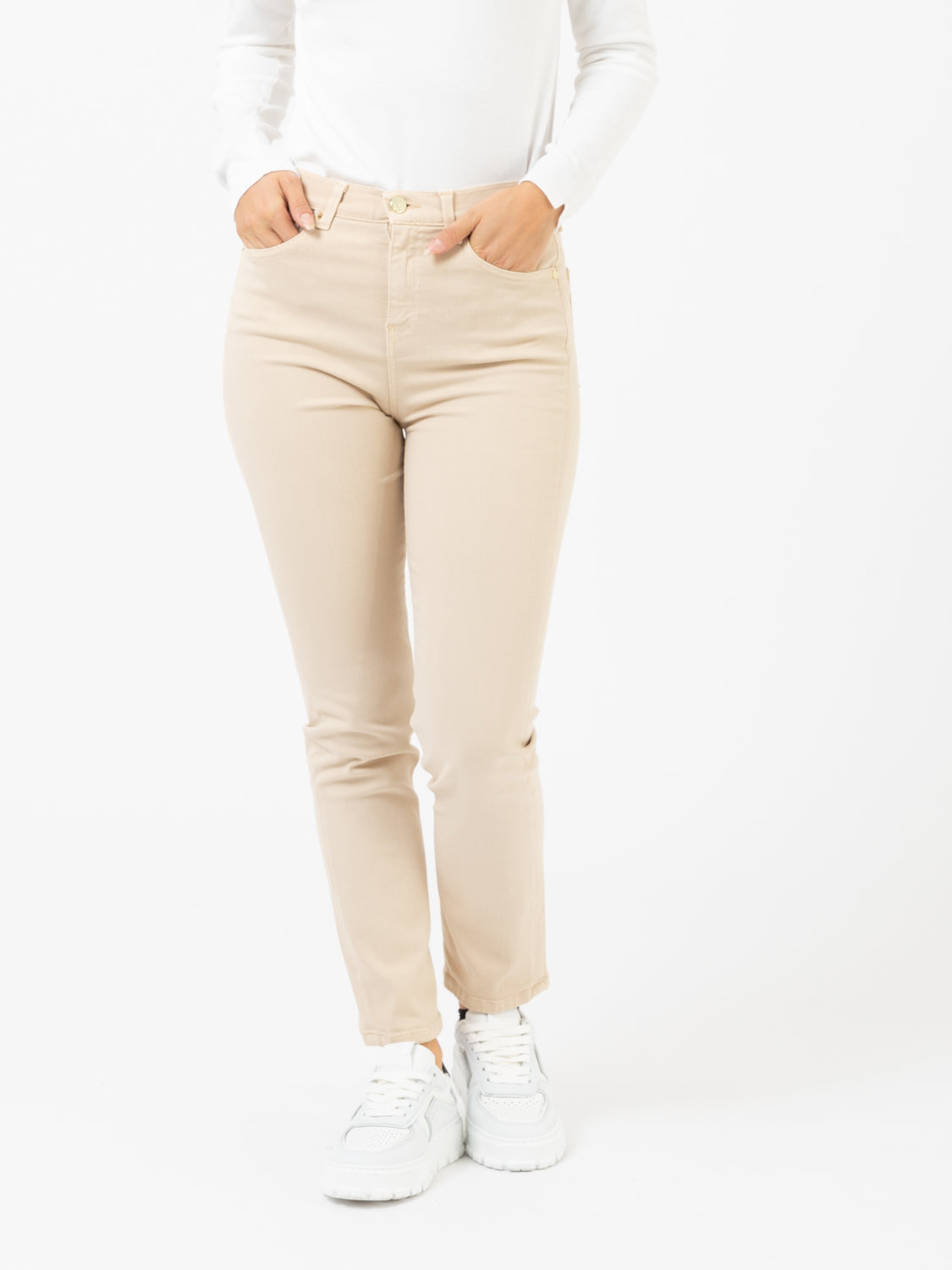 Kaos Sonia slim straight fit ecru jeans