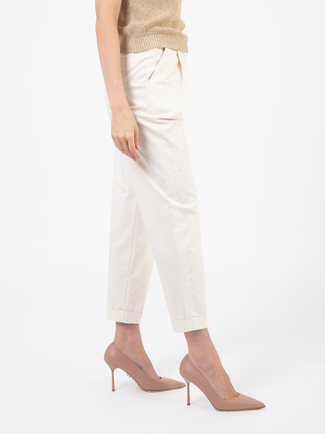 Pantaloni chino avorio