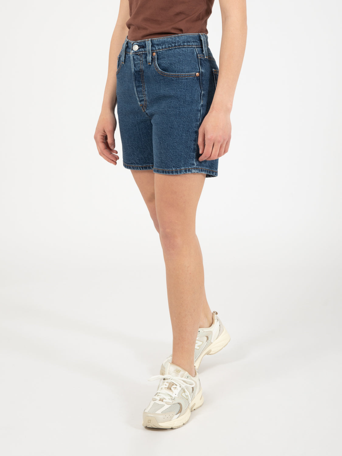 501® Mid Thigh Dark Denim Shorts