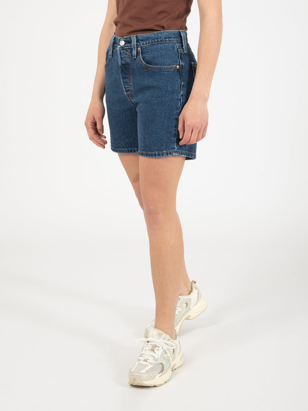501® Mid Thigh Dark Denim Shorts