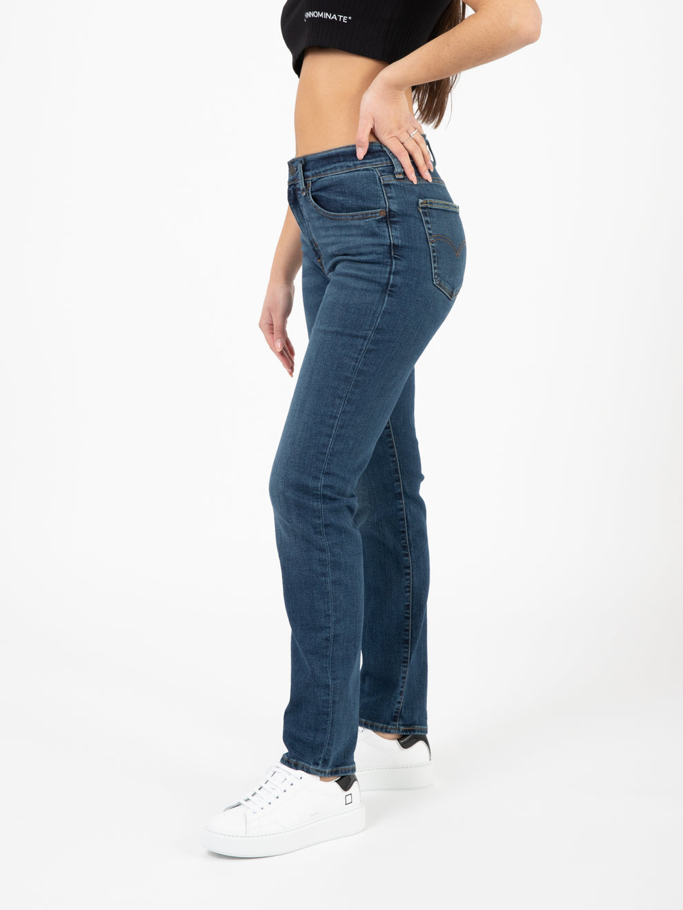 724™ High-Rise Straight blue wave dark