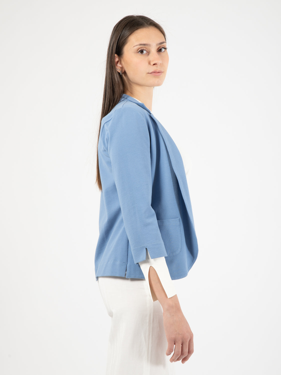 Blazer manica 3/4 azzurro