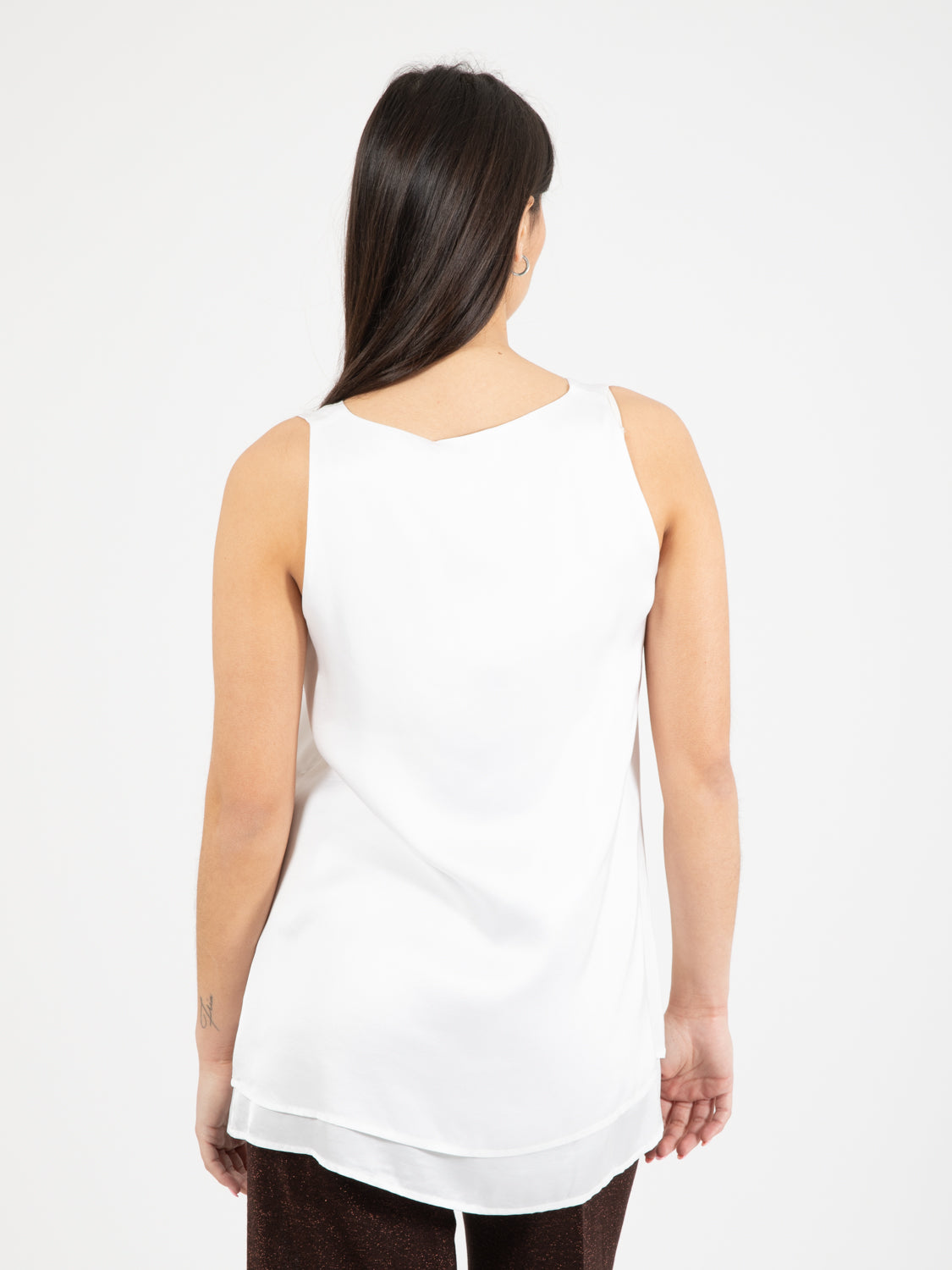 White doubled tank top