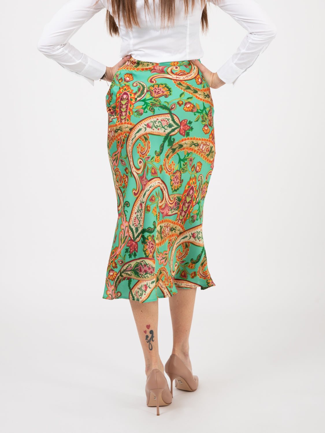 Gonna midi Magicis verde / multicolor