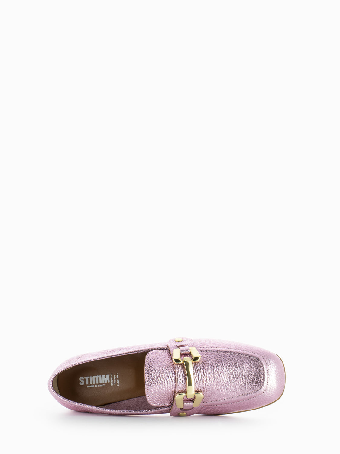 Mina pink laminated moccasins