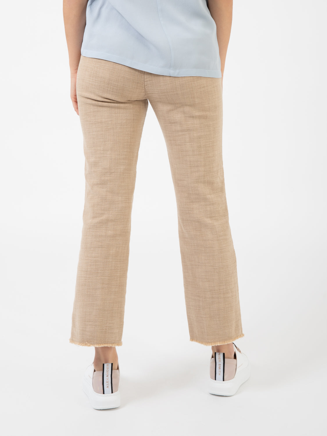 Pantaloni trombetta operata beige