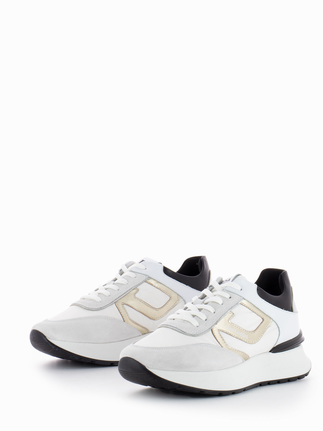 Sneakers velour bianche / nere