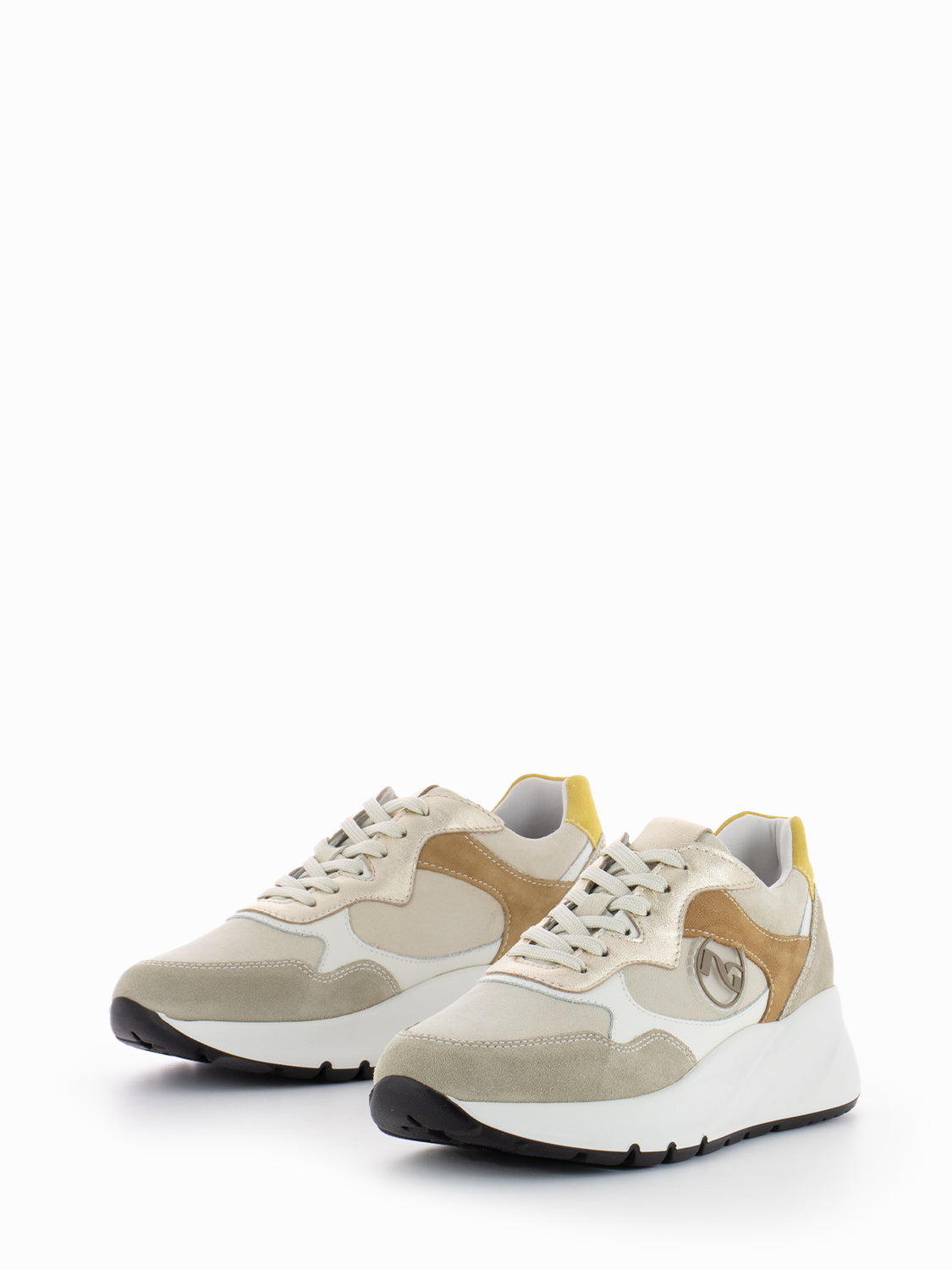 Sneakers velour sabbia / yogurt