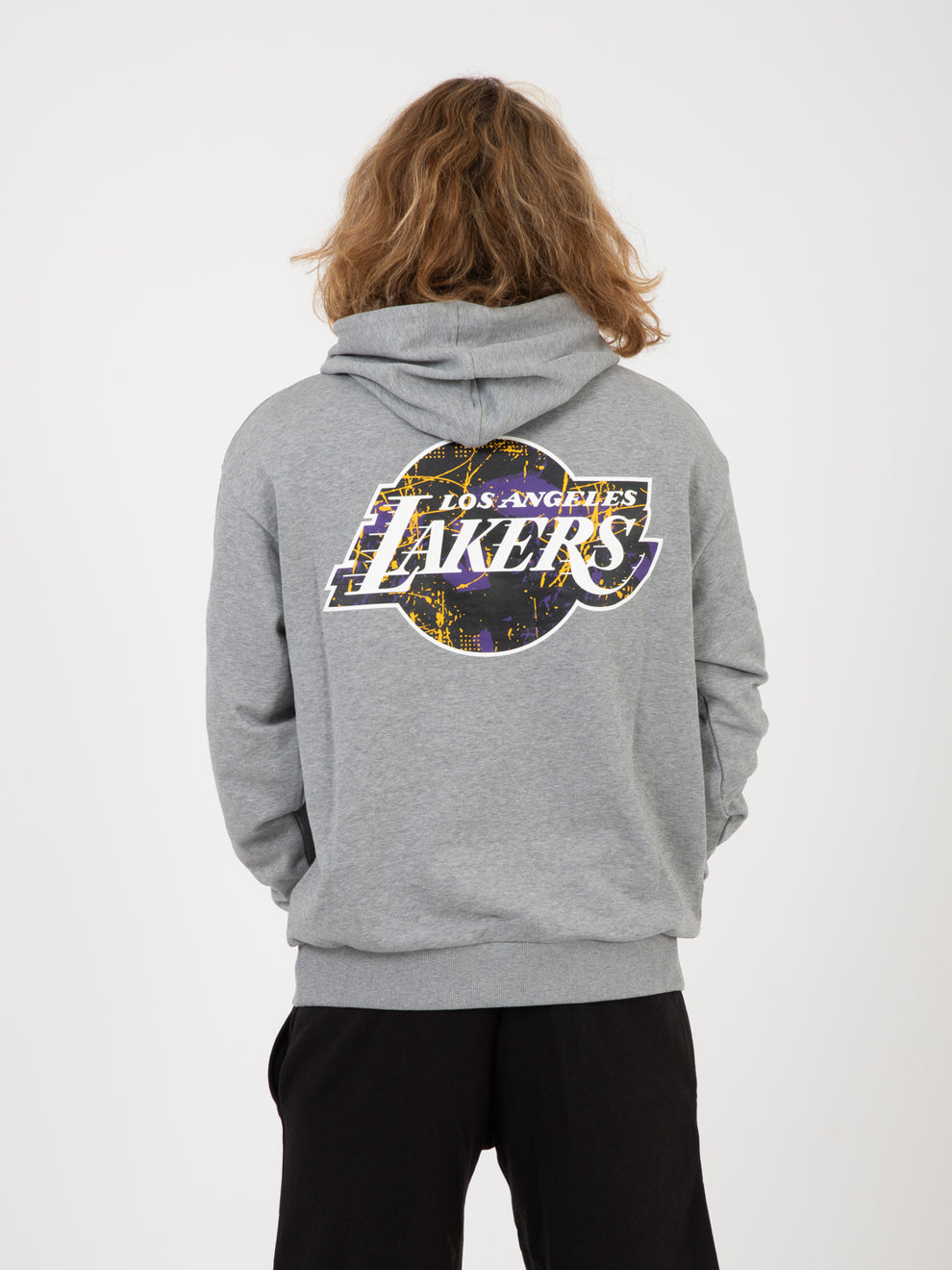LA Lakers NBA Infill Grey Hoodie