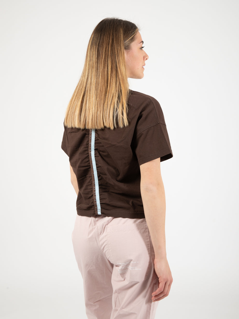 T-shirt crop band ribbon coffee