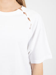 NOU-NOUMENO CONCEPT - T-shirt crop manica corta bianco