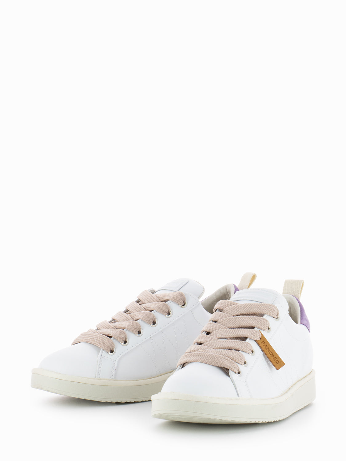 P01 Lace-Up Microfibre Suede white / lilac / powder pink