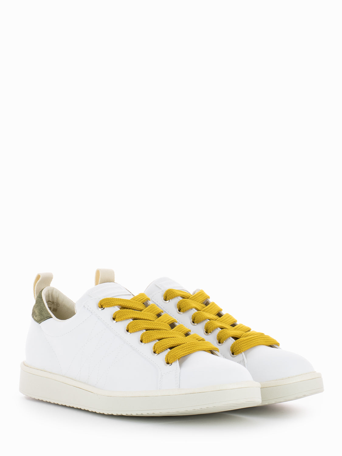 P01 Lace-Up Microfibre Suede white / military olive