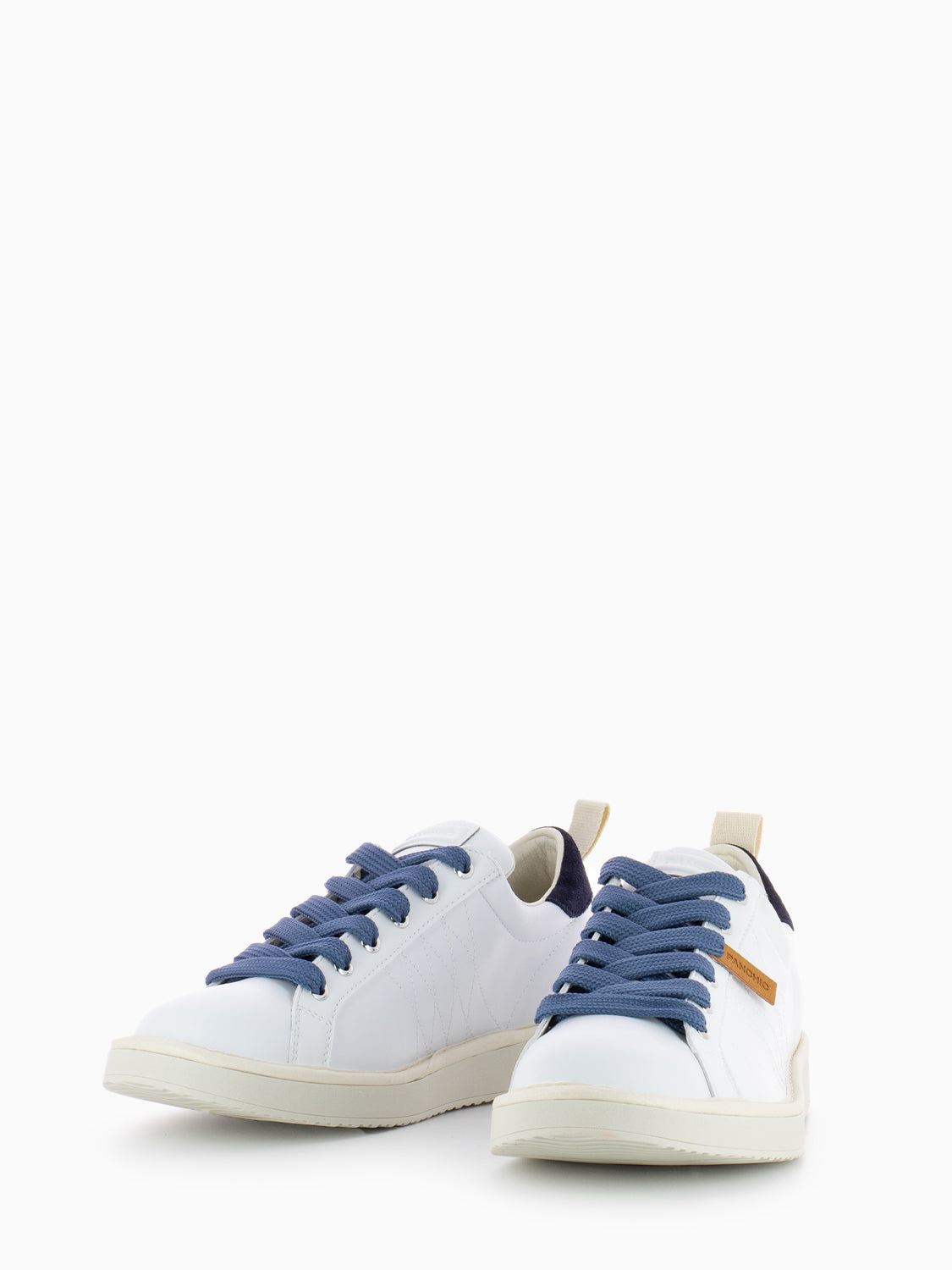 P01 Lace-Up Microfibre Suede white / tunnel blue / denim