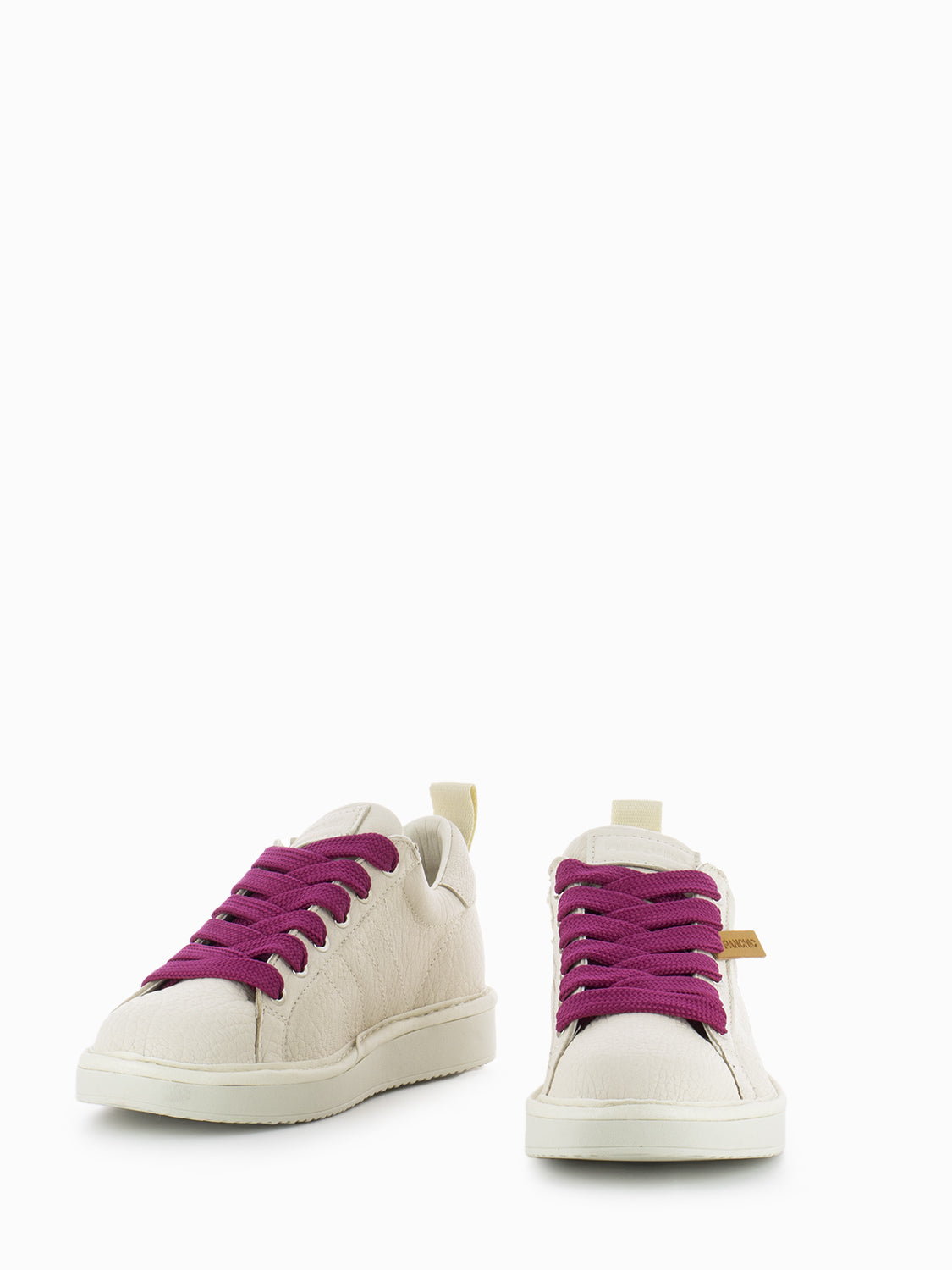 P01 Lace-Up Tumbled Leather ecru / fuxia